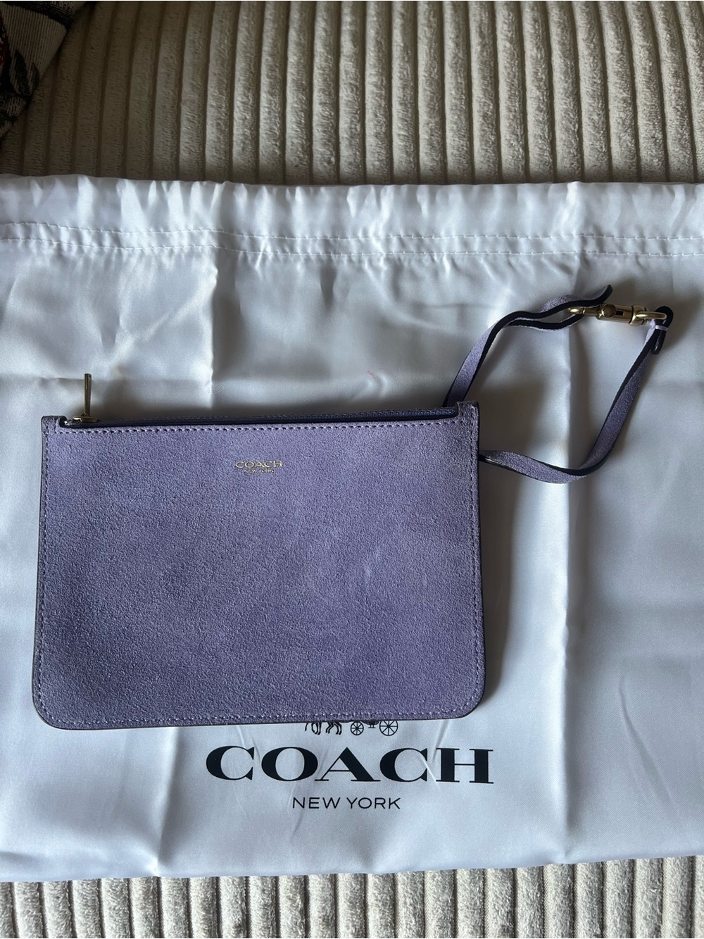 Coach Bleecker 21 Lavender Mist Suede Bucket Bag w/Wristlet - Picture 2 of 7
